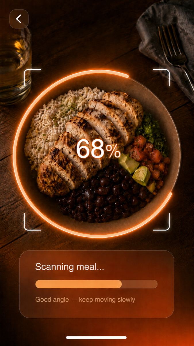 Solo dev: I got annoyed that photo calorie apps can't tell plate size, so I built one that measures 